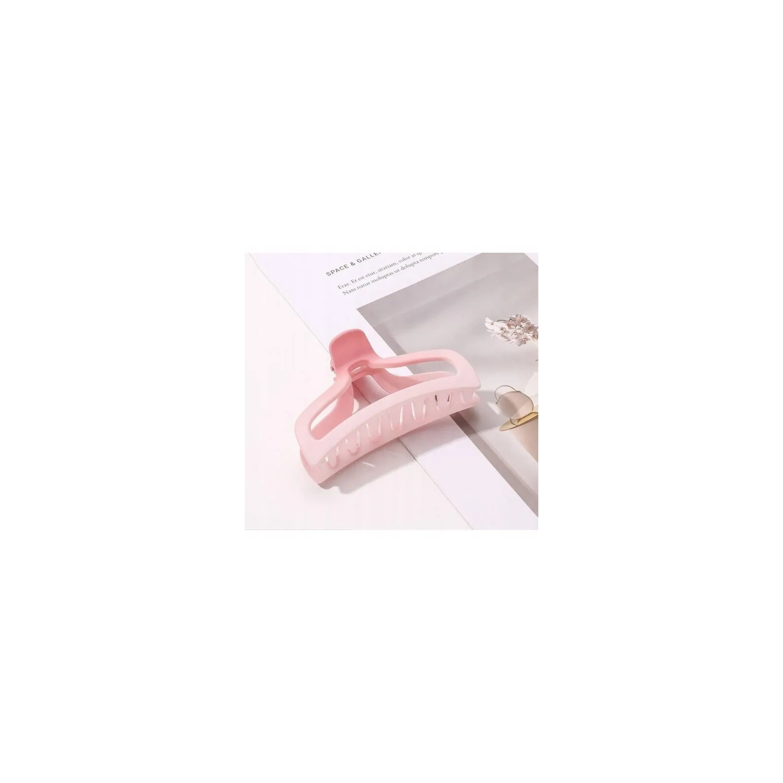 ECARLA spinka-klamra do włosów duża prostokąt róż XL 9,5cm SP173R 