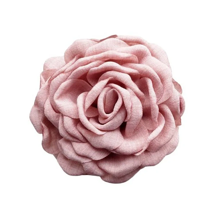 ECARLA spinka-klamra do włosów Kwiat z tkaniny Pudrowy róż XL 9cm SP288R
