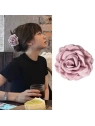 ECARLA spinka-klamra do włosów Kwiat z tkaniny Pudrowy róż XL 9cm SP288R