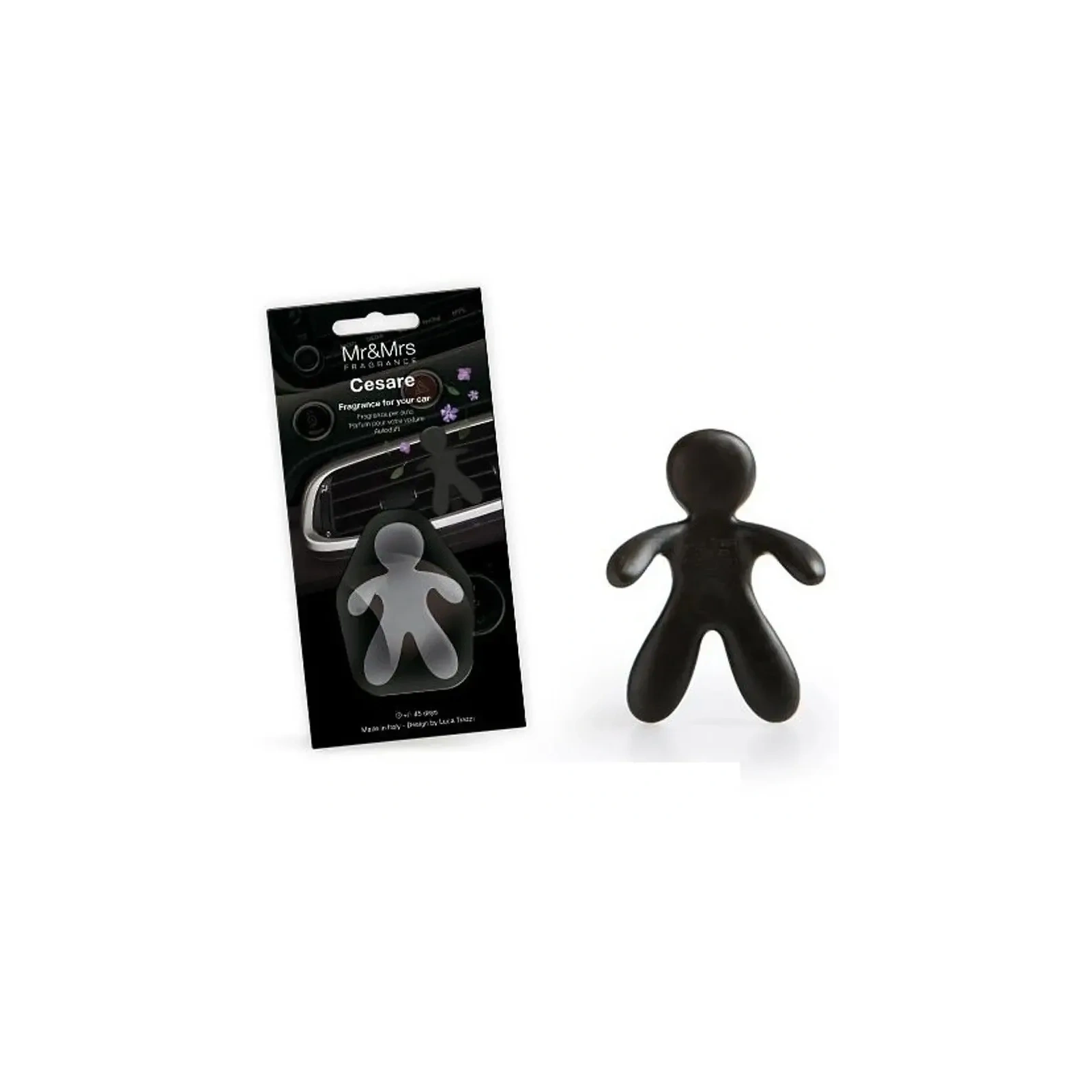 MR&MRS FRAGRANCE Cesare odświeżacz do samochodu Czarny CEDAR WOOD 12g