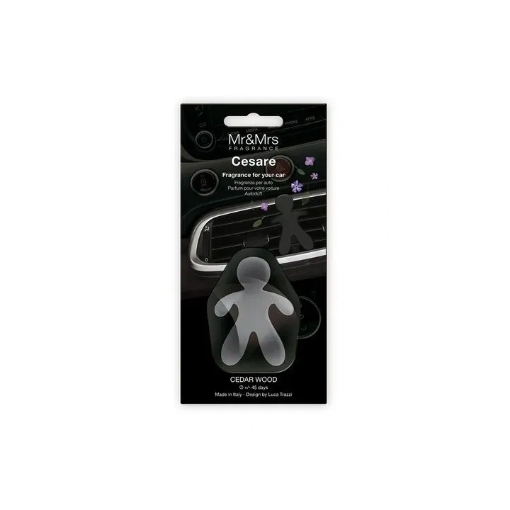 MR&MRS FRAGRANCE Cesare odświeżacz do samochodu Czarny CEDAR WOOD 12g