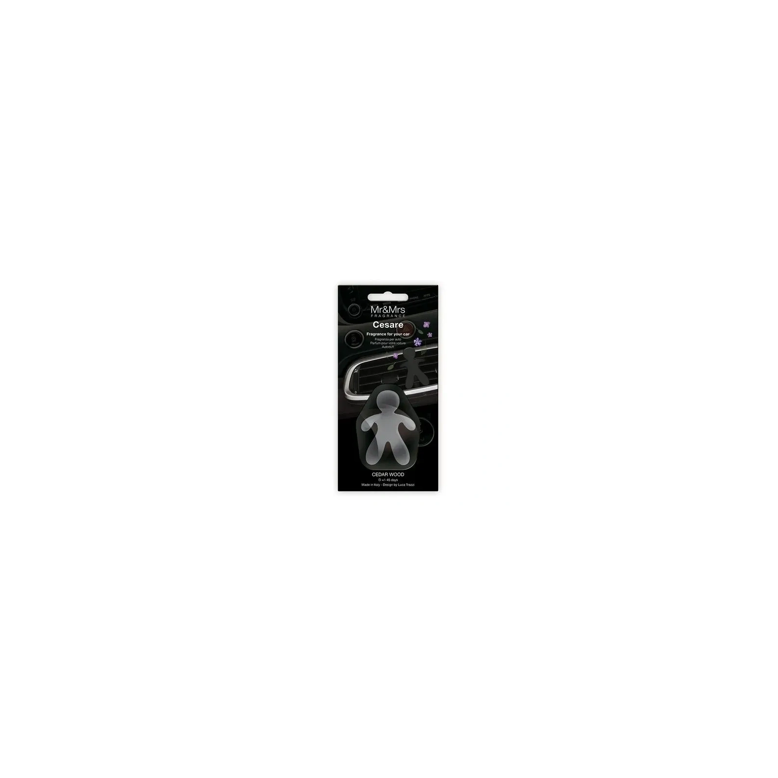 MR&MRS FRAGRANCE Cesare odświeżacz do samochodu Czarny CEDAR WOOD 12g