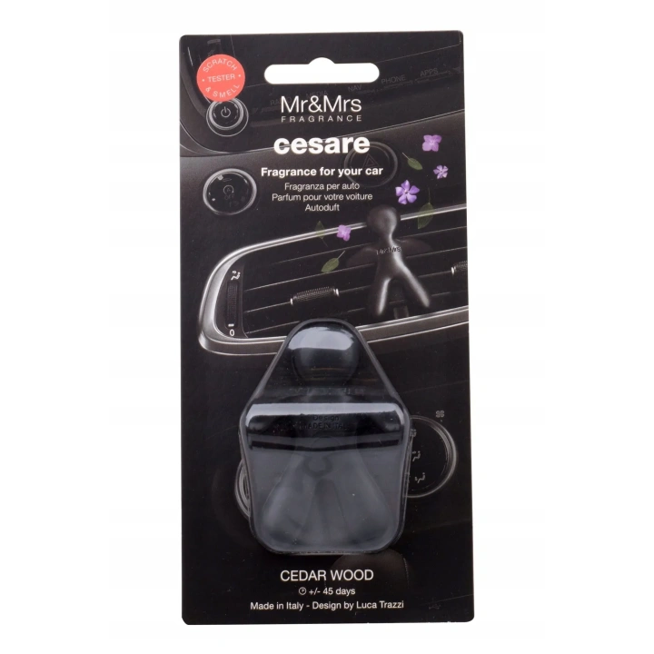 MR&MRS FRAGRANCE Cesare odświeżacz do samochodu Czarny CEDAR WOOD 12g