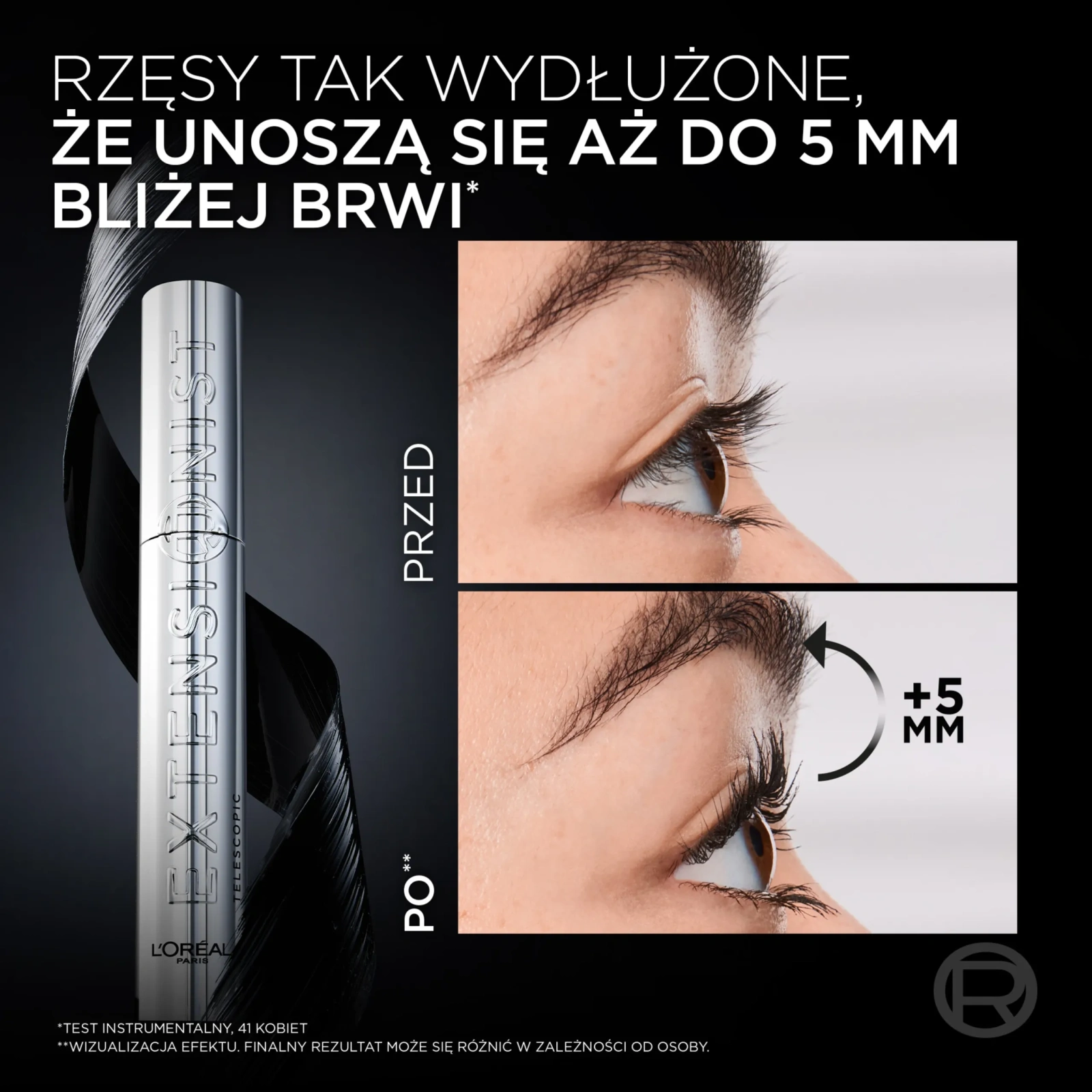 LOREAL Extensionist Telescopic mascara do rzęs Black 9,9ml