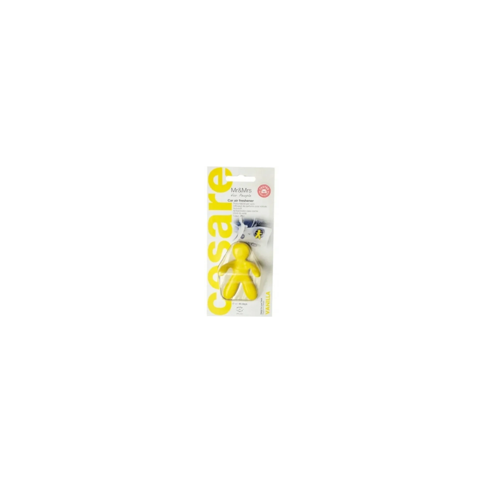 MR&MRS FRAGRANCE Cesare odświeżacz do samochodu Żółty VANILLA 12g