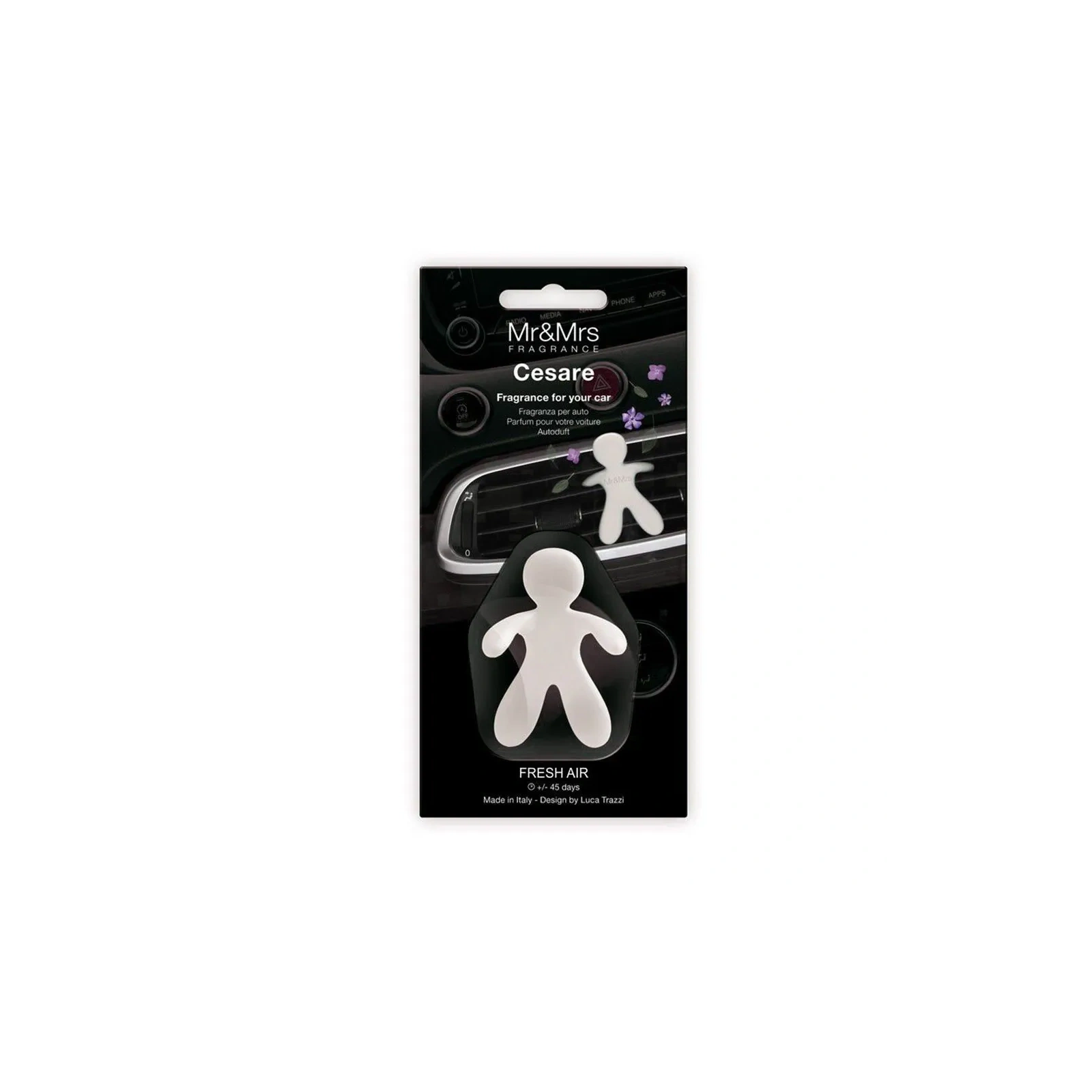 MR&MRS FRAGRANCE Cesare odświeżacz do samochodu Biały FRESH AIR 12g