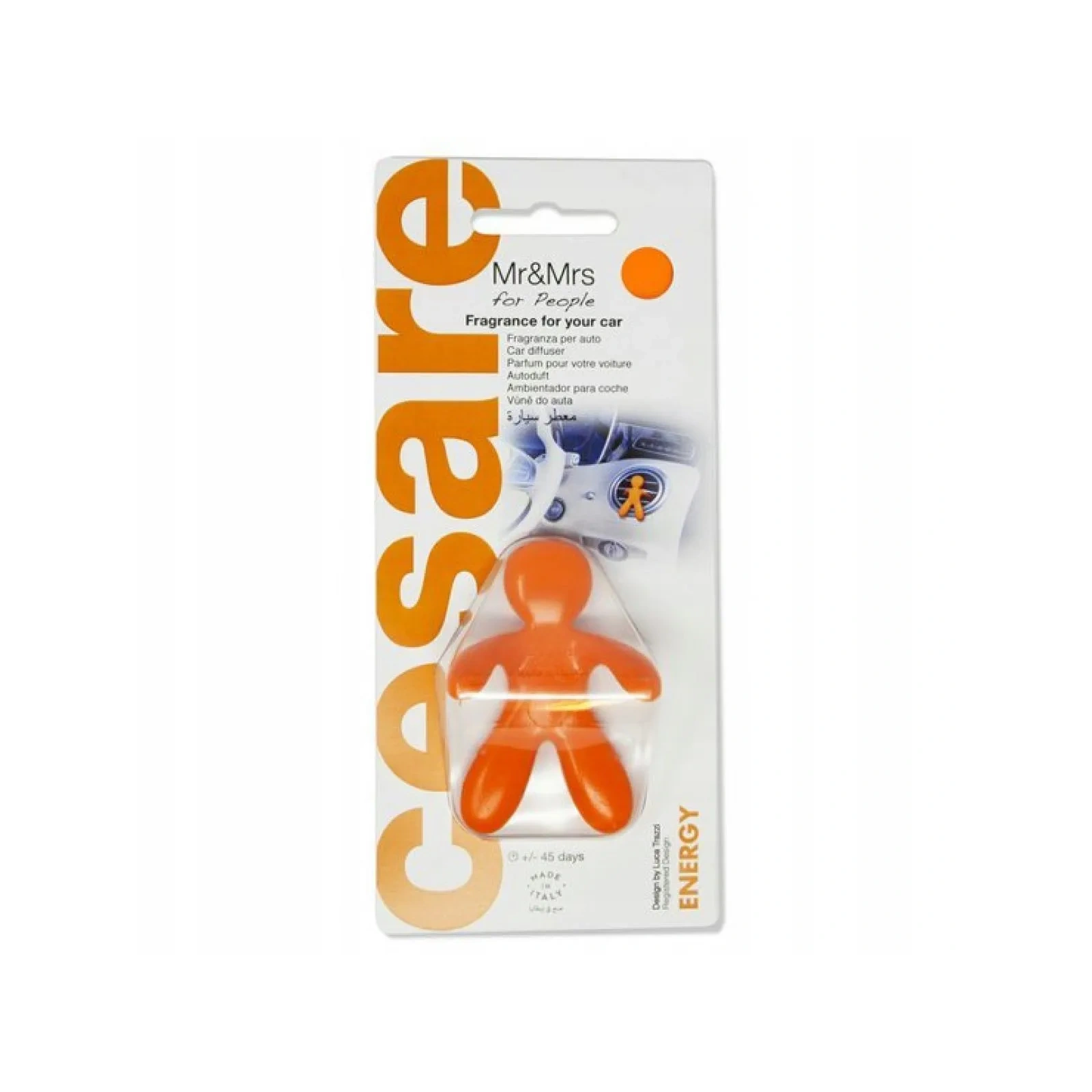 MR&MRS FRAGRANCE Cesare odświeżacz do samochodu Pomarańczowy ENERGY 12g