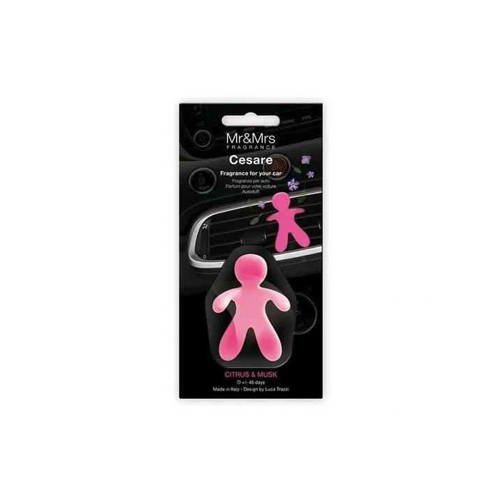 MR&MRS FRAGRANCE Cesare odświeżacz do samochodu Różowy CITRUS&MUSK 12g