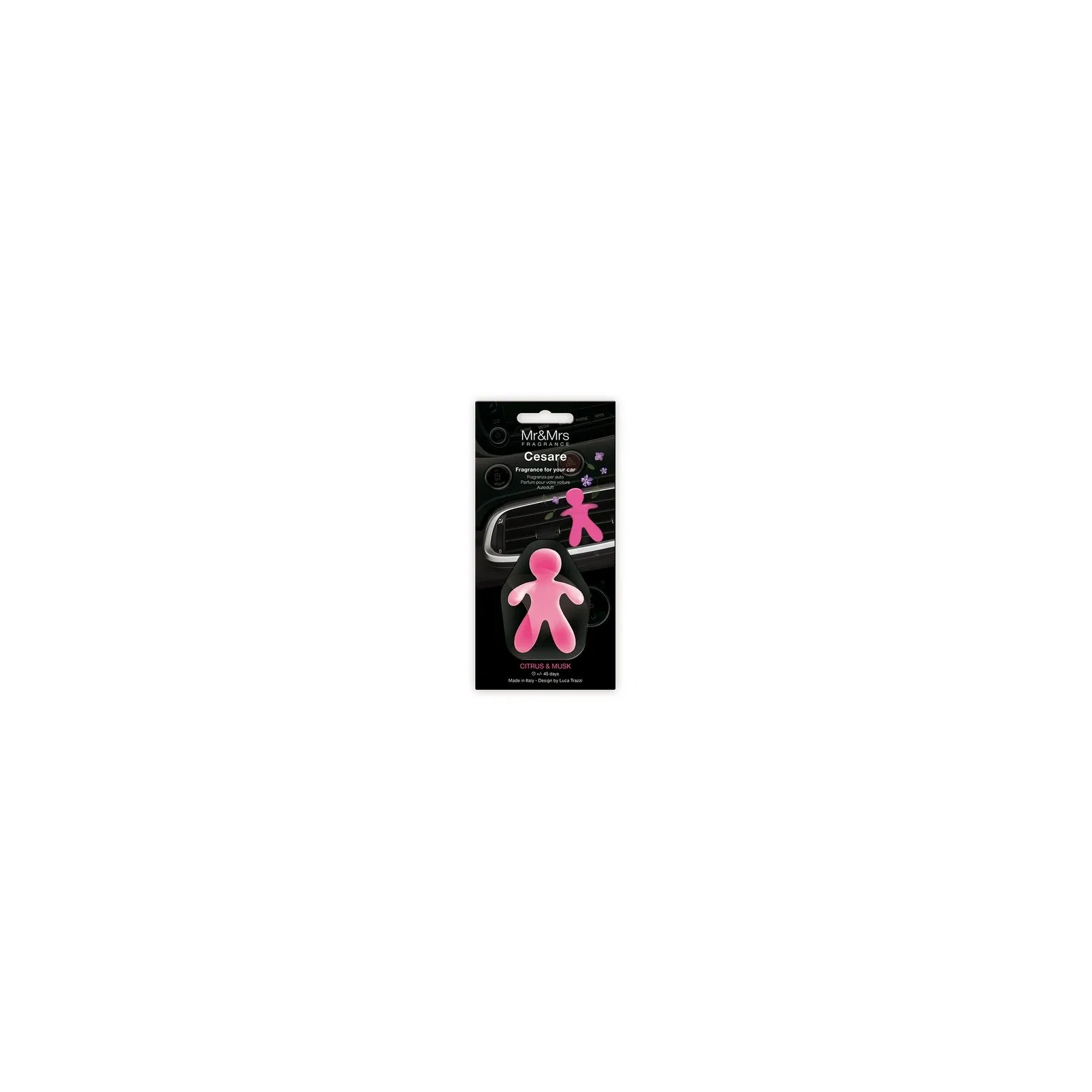MR&MRS FRAGRANCE Cesare odświeżacz do samochodu Różowy CITRUS&MUSK 12g