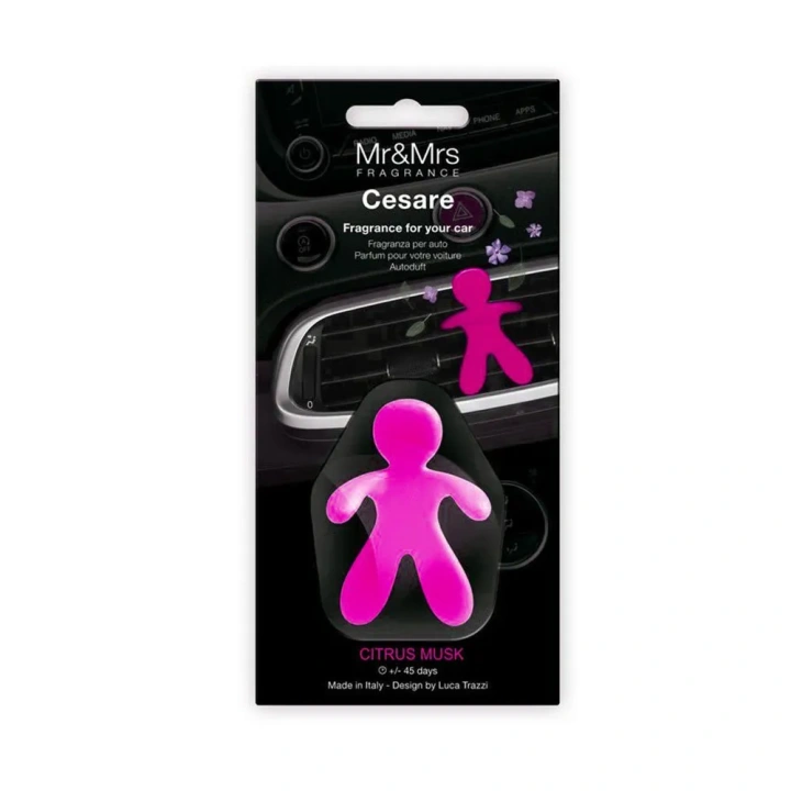 MR&MRS FRAGRANCE Cesare odświeżacz do samochodu Różowy CITRUS&MUSK 12g