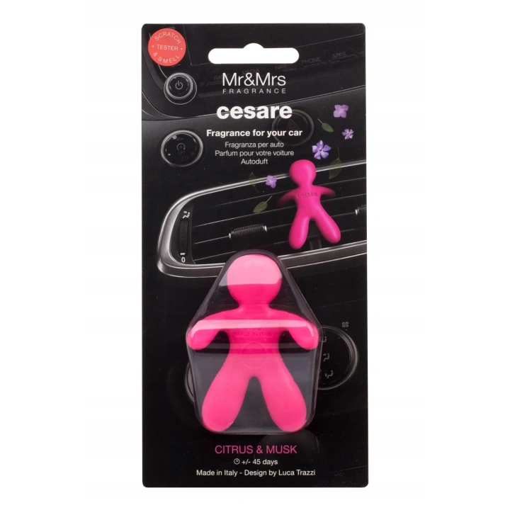 MR&MRS FRAGRANCE Cesare odświeżacz do samochodu Różowy CITRUS&MUSK 12g