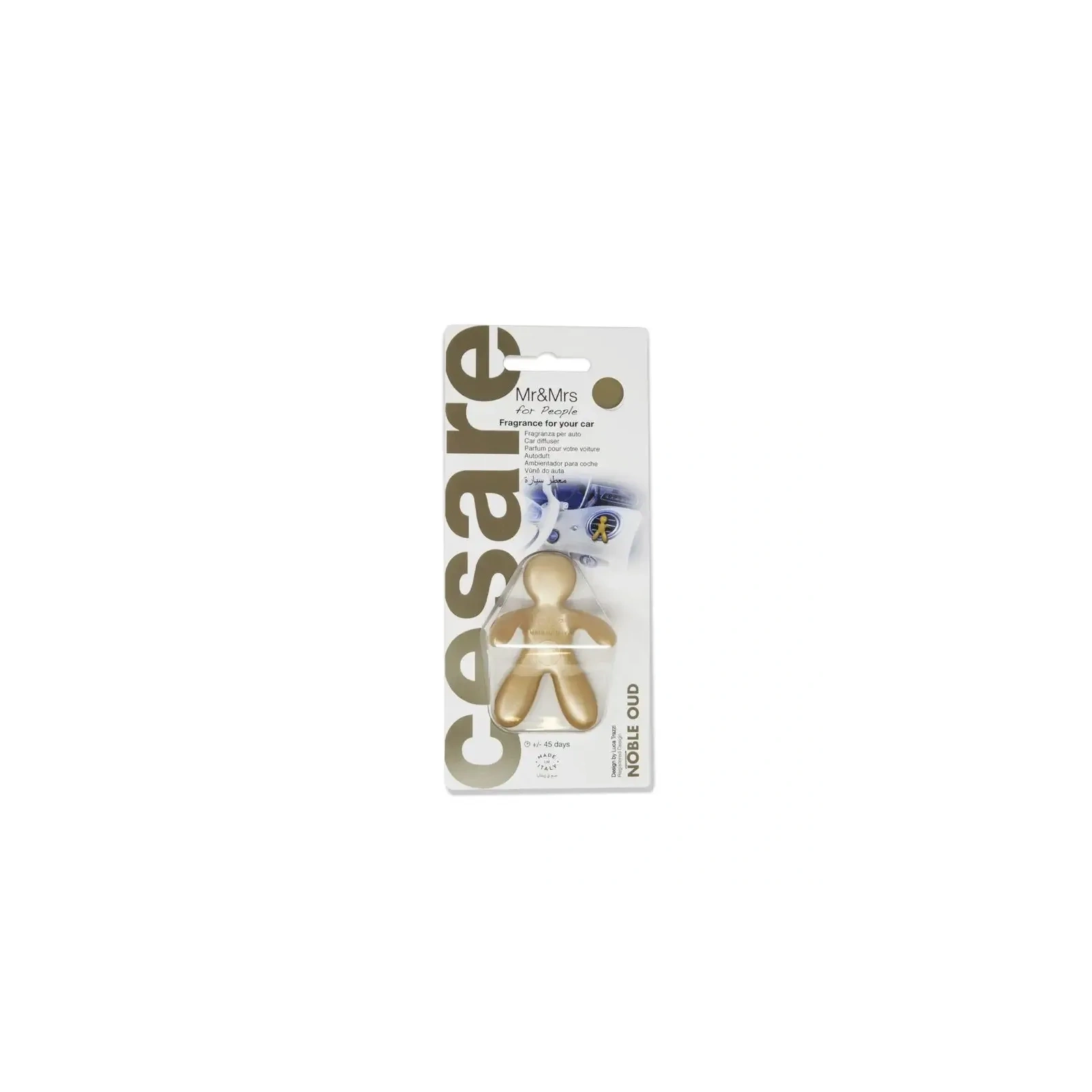 MR&MRS FRAGRANCE Cesare odświeżacz do samochodu Złoty NOBLE OUD 12g