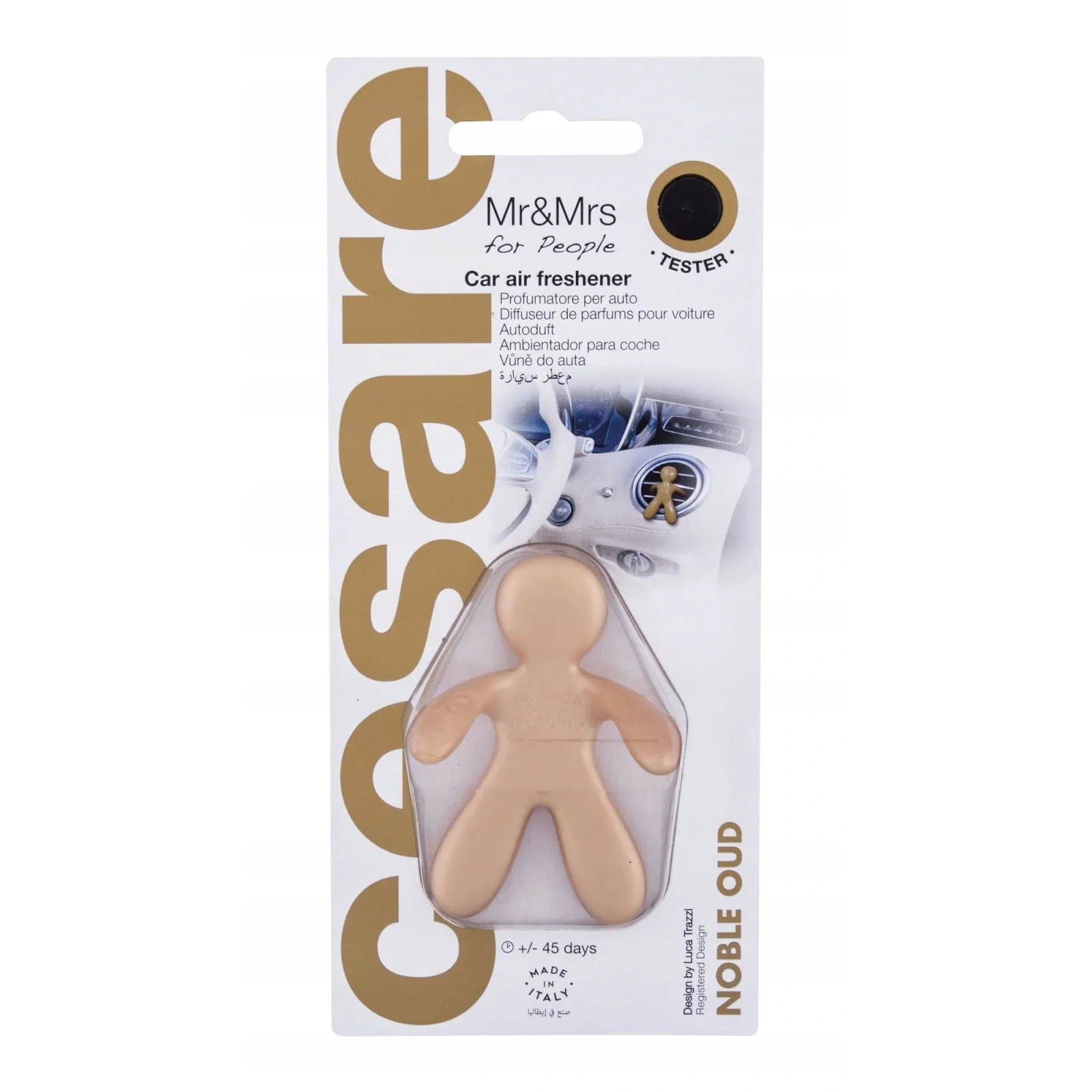 MR&MRS FRAGRANCE Cesare odświeżacz do samochodu Złoty NOBLE OUD 12g