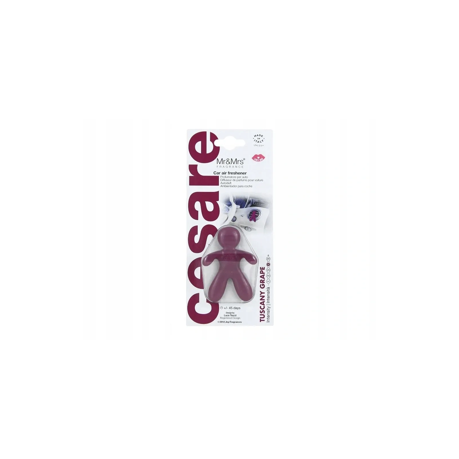 MR&MRS FRAGRANCE Cesare odświeżacz do samochodu Fioletowy TUSCANY GRAPE 12g