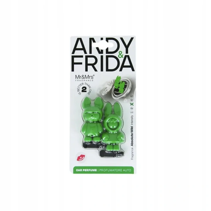MR&MRS FRAGRANCE Andy&frida odświeżacz do samochodu Zielony ABSOLUTE WILD 2x17,5g