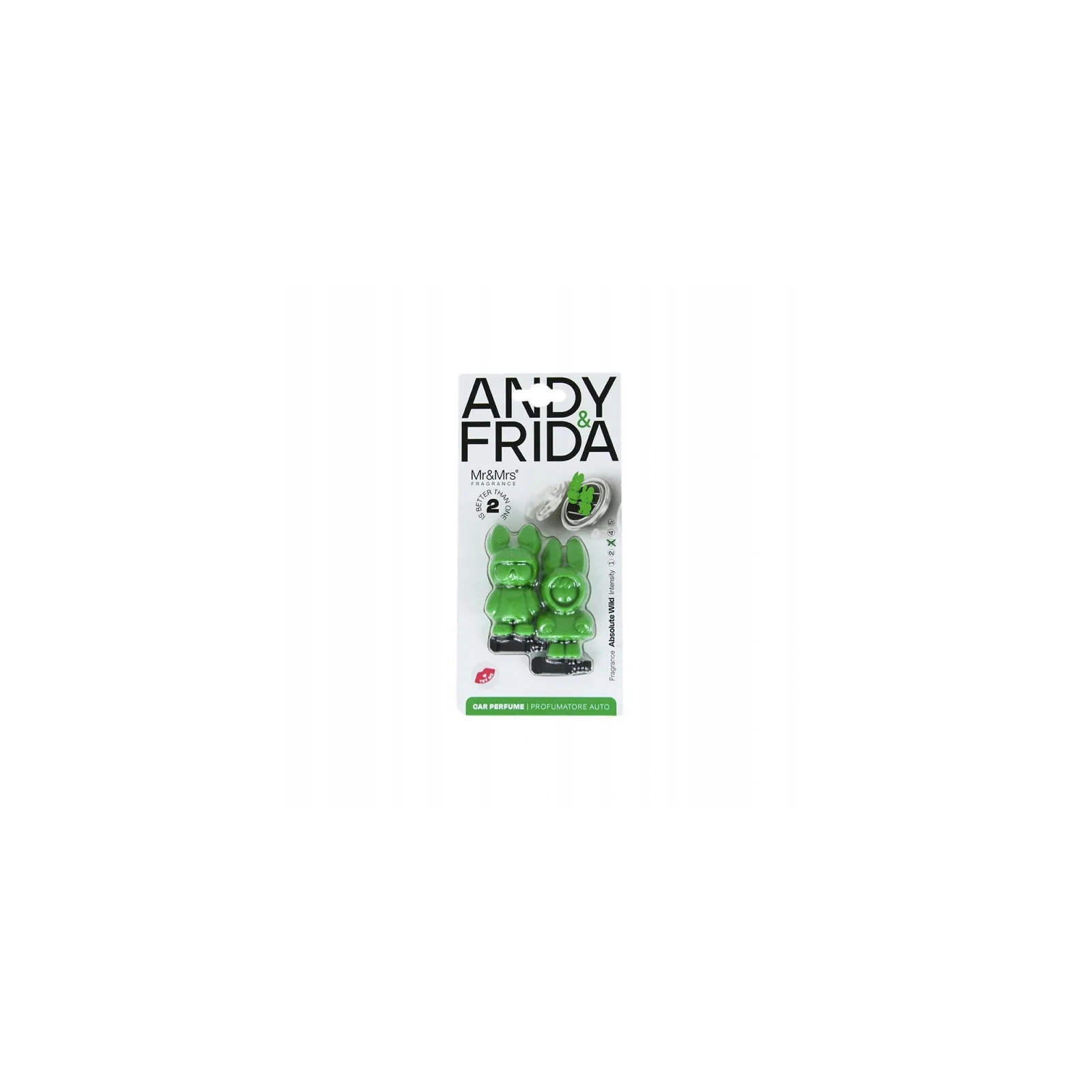 MR&MRS FRAGRANCE Andy&frida odświeżacz do samochodu Zielony ABSOLUTE WILD 2x17,5g