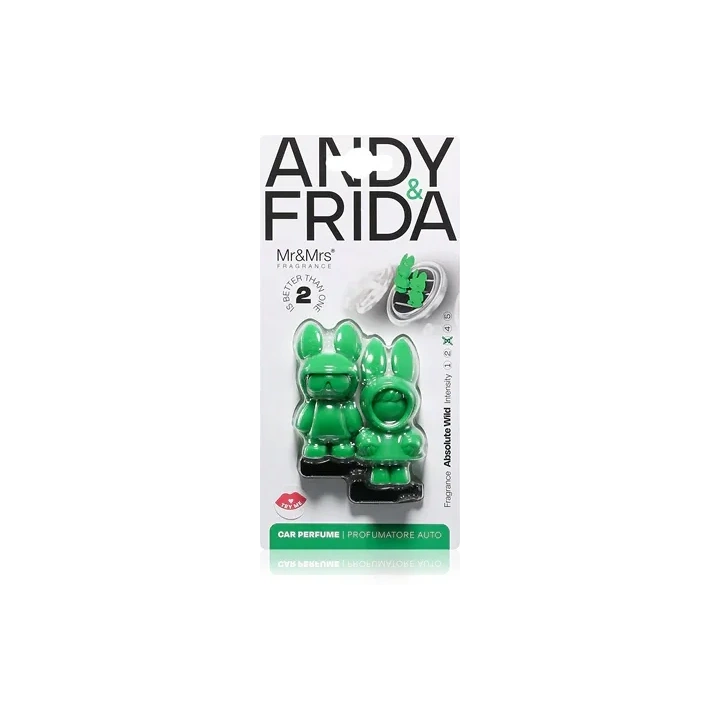 MR&MRS FRAGRANCE Andy&frida odświeżacz do samochodu Zielony ABSOLUTE WILD 2x17,5g
