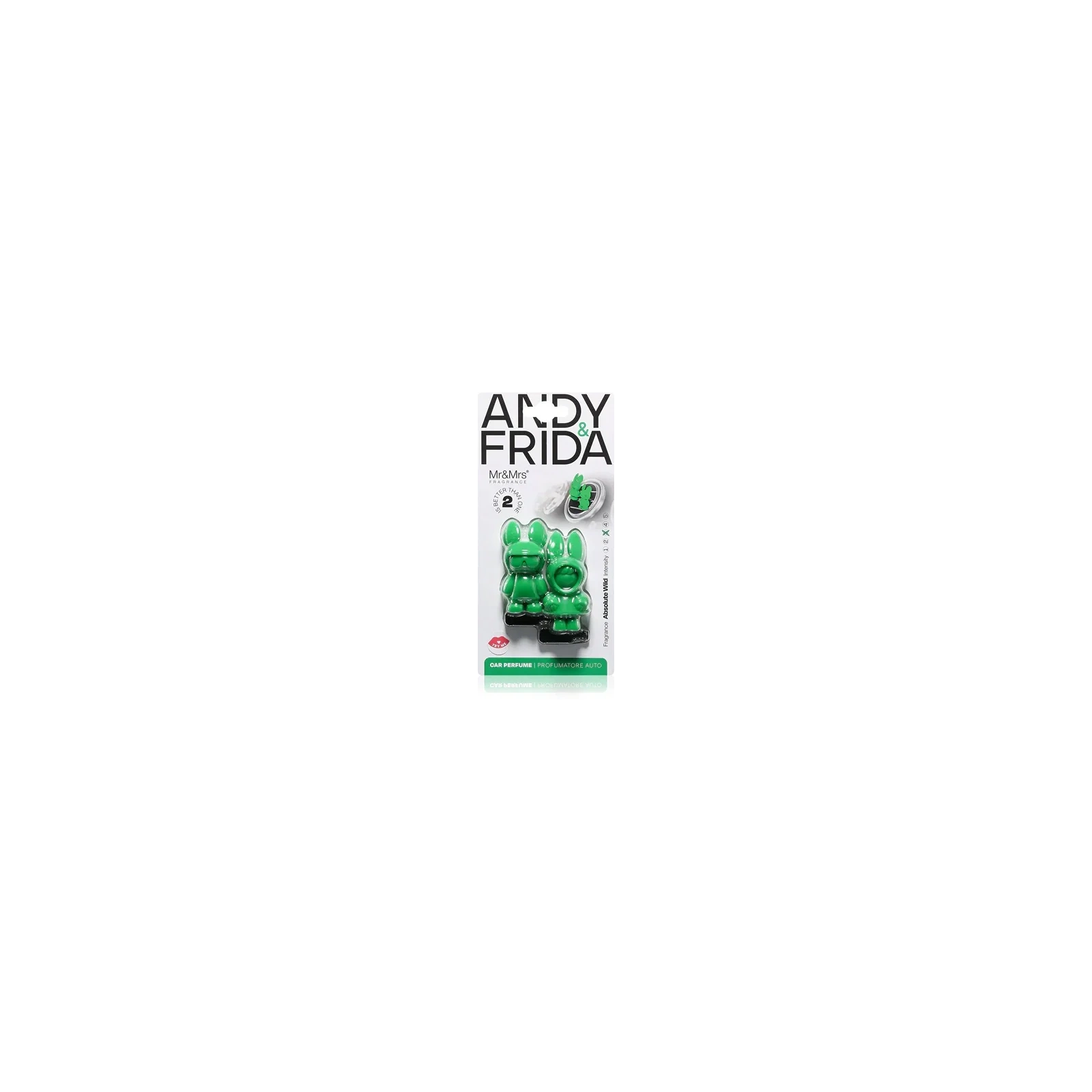 MR&MRS FRAGRANCE Andy&frida odświeżacz do samochodu Zielony ABSOLUTE WILD 2x17,5g