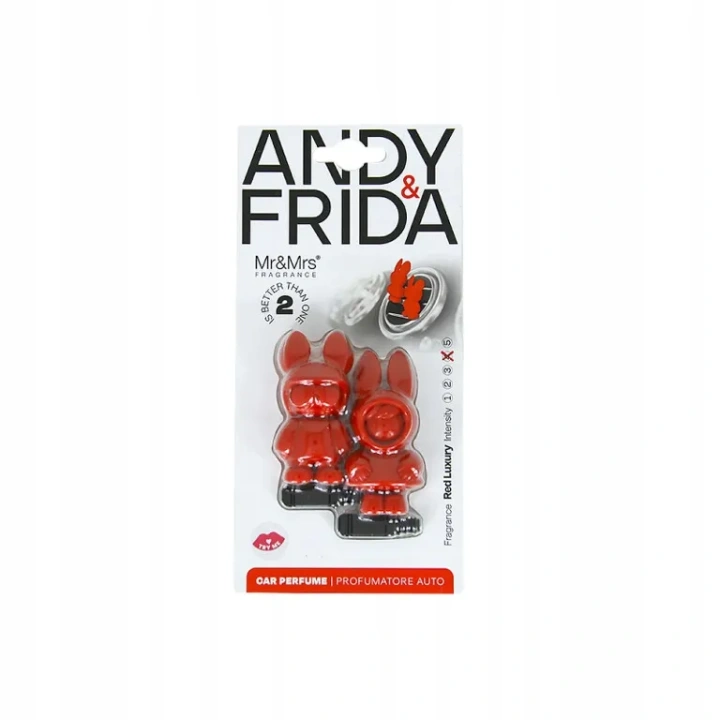 MR&MRS FRAGRANCE Andy&frida odświeżacz do samochodu Czerwony RED LUXURY 2x17,5g