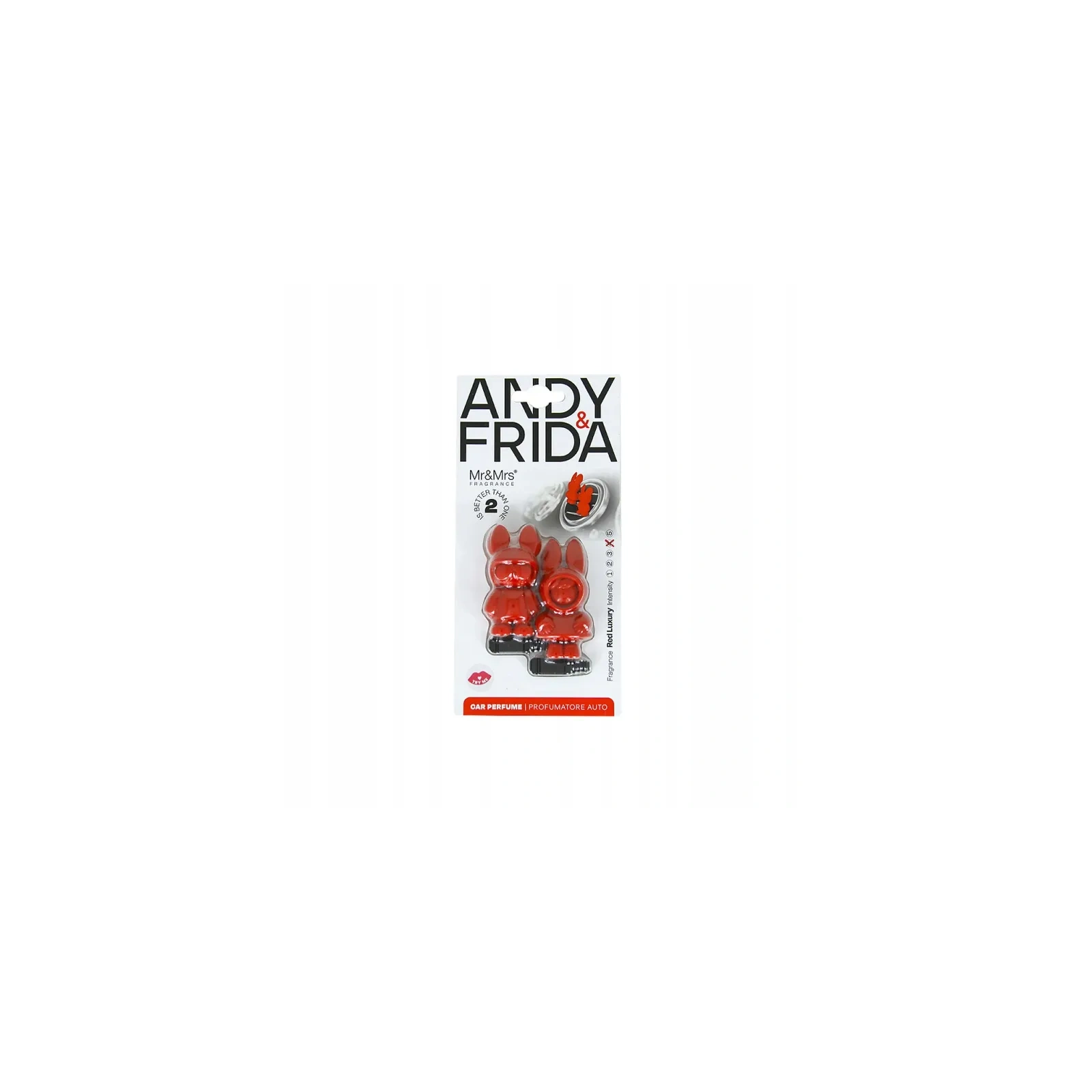 MR&MRS FRAGRANCE Andy&frida odświeżacz do samochodu Czerwony RED LUXURY 2x17,5g
