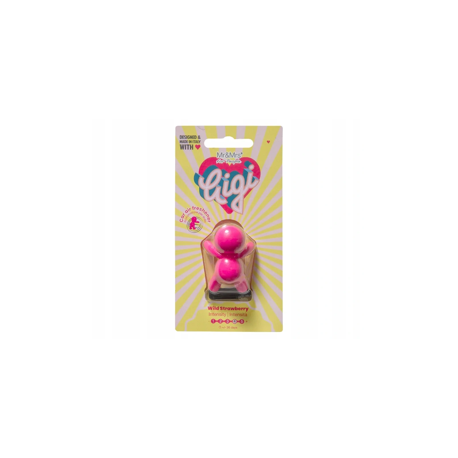 MR&MRS FRAGRANCE Gigi odświeżacz do samochodu Różowy WILD STRAWBERRY 12g