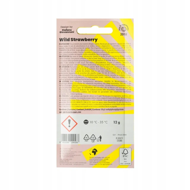 MR&MRS FRAGRANCE Gigi odświeżacz do samochodu Różowy WILD STRAWBERRY 12g
