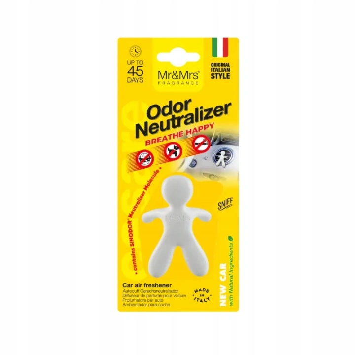 MR&MRS FRAGRANCE Cesare odświeżacz do samochodu + neutralizator Biały NEW CAR 12g