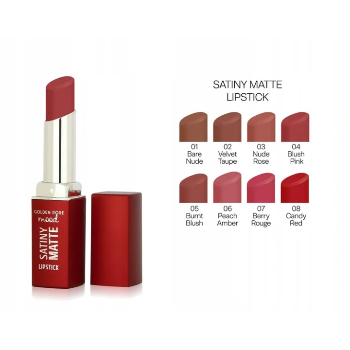 GOLDEN ROSE Mood Satiny Matte pomadka do ust matowa 03 Nude Rose 3,5g