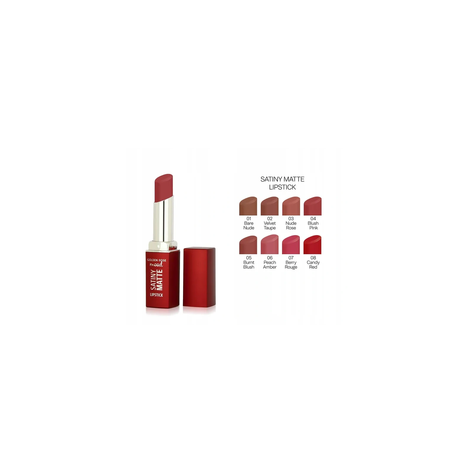 GOLDEN ROSE Mood Satiny Matte pomadka do ust matowa 01 Bare Nude 3,5g