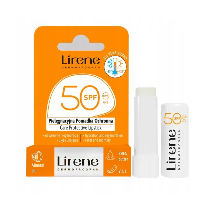 LIRENE Care Protective Lipstick pomadka ochronna Almond Oil SPF50 4,6g 