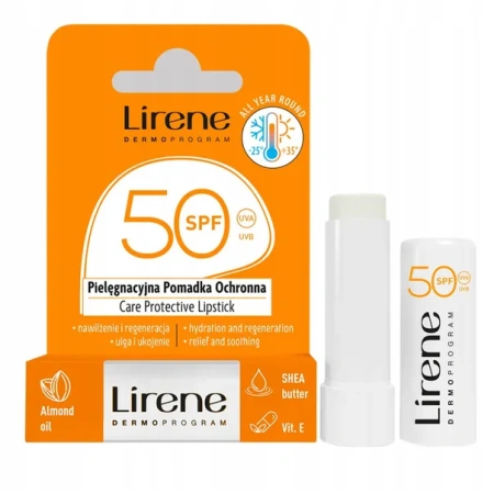 LIRENE Care Protective Lipstick pomadka ochronna Almond Oil SPF50 4,6g 