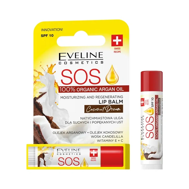 EVELINE SOS Argan Oil pomadka ochronna Coconut Dream SPF 10 5ml