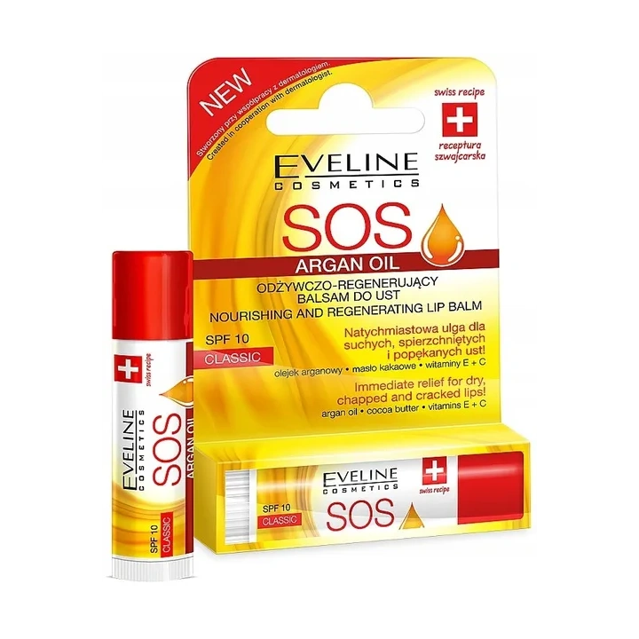 EVELINE SOS Argan Oil pomadka ochronna regenerująca Mango SPF 10 5ml