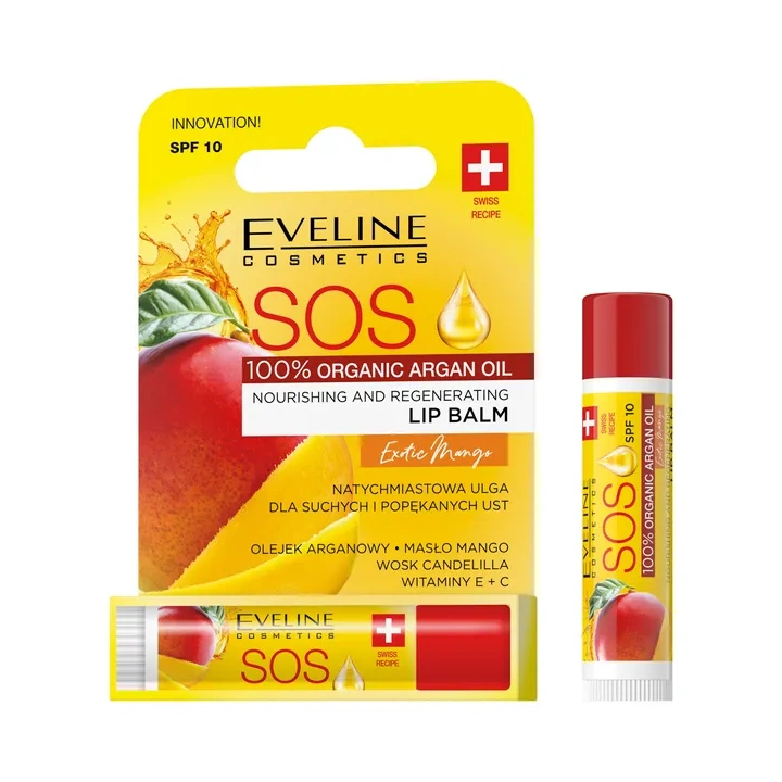 EVELINE SOS Argan Oil pomadka ochronna regenerująca Mango SPF 10 5ml