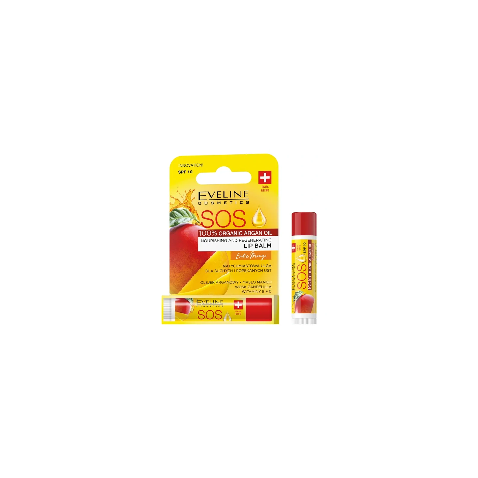 EVELINE SOS Argan Oil pomadka ochronna regenerująca Mango SPF 10 5ml