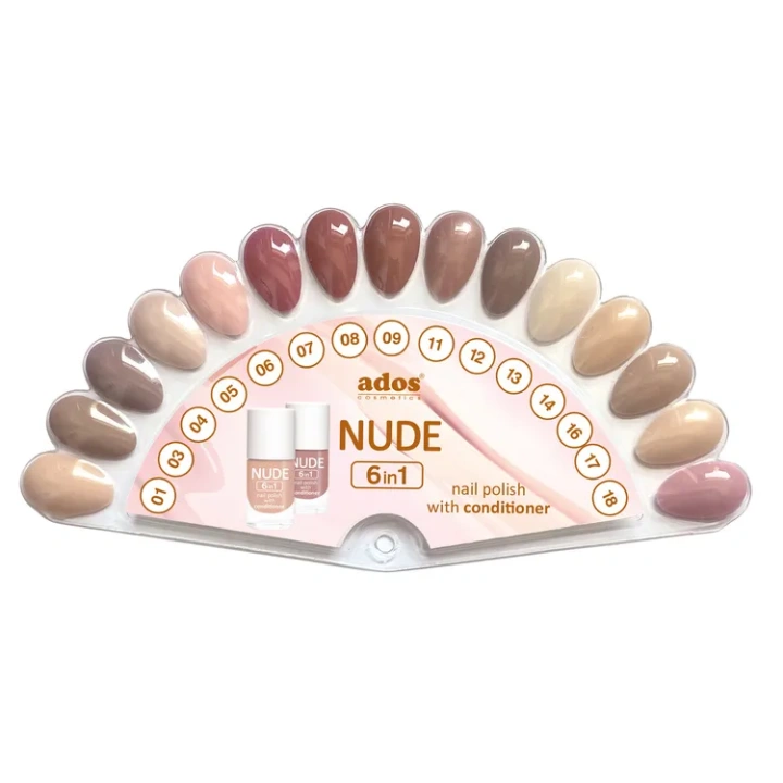 ADOS Nude 6w1 lakier do paznokci z odżywką 01 8g