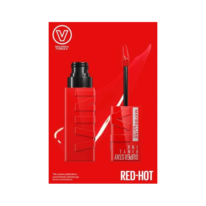 MAYBELLINE Super Stay Vinyl Ink pomadka do ust 025 Red Hot 4,2ml 