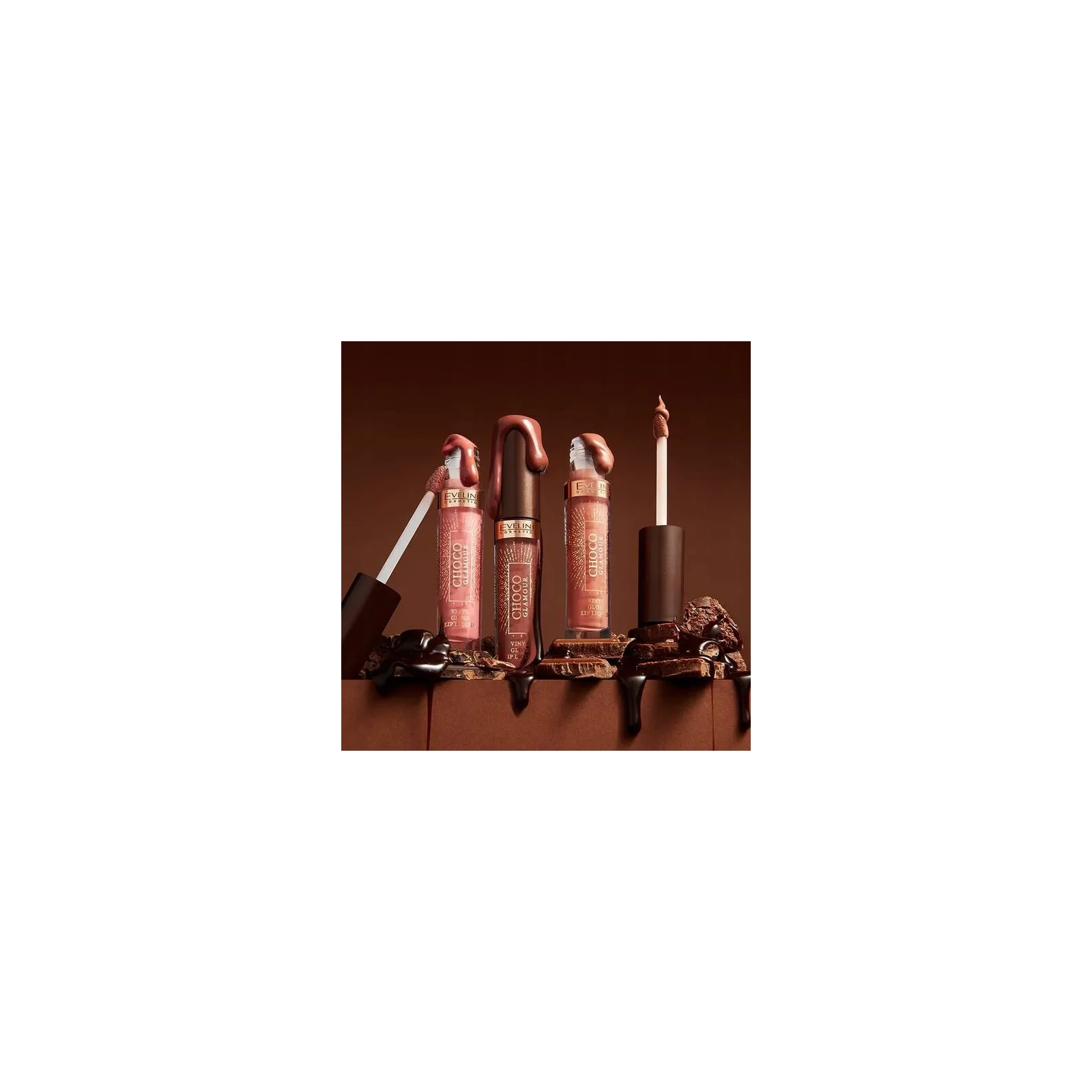 EVELINE Choco Glamour pomadka w płynie winylowa 03 Toffe Chocolate 4,5ml
