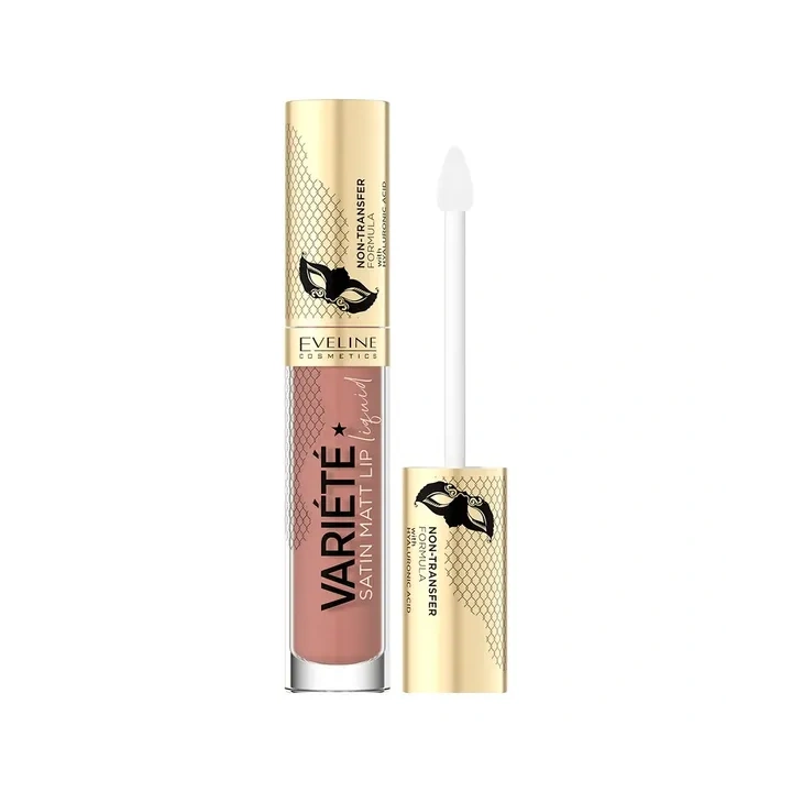 EVELINE Variete Satin Matt Lip pomadka w płynie 05 Peach Mousse 4,5ml