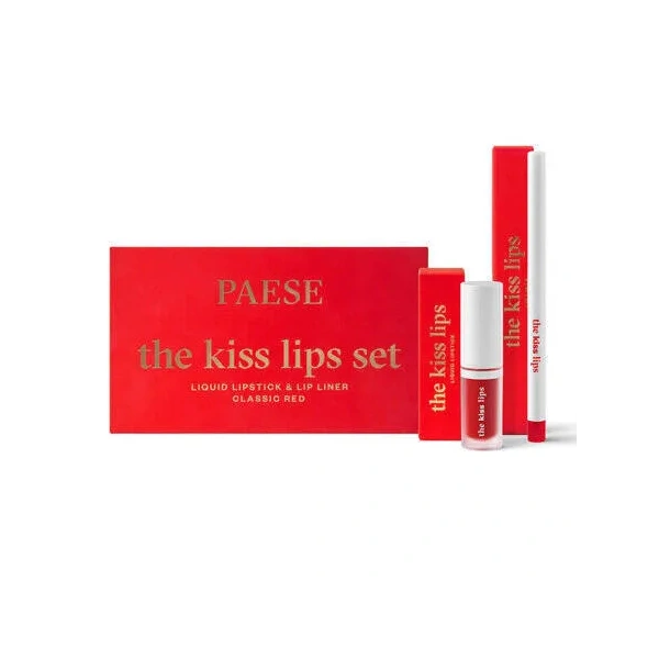 PAESE The Kiss Lips zestaw konturówka i pomadka w płynie 06 Classic Red 