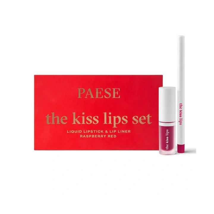 PAESE The Kiss Lips zestaw konturówka i pomadka w płynie 05 Raspberry Red 
