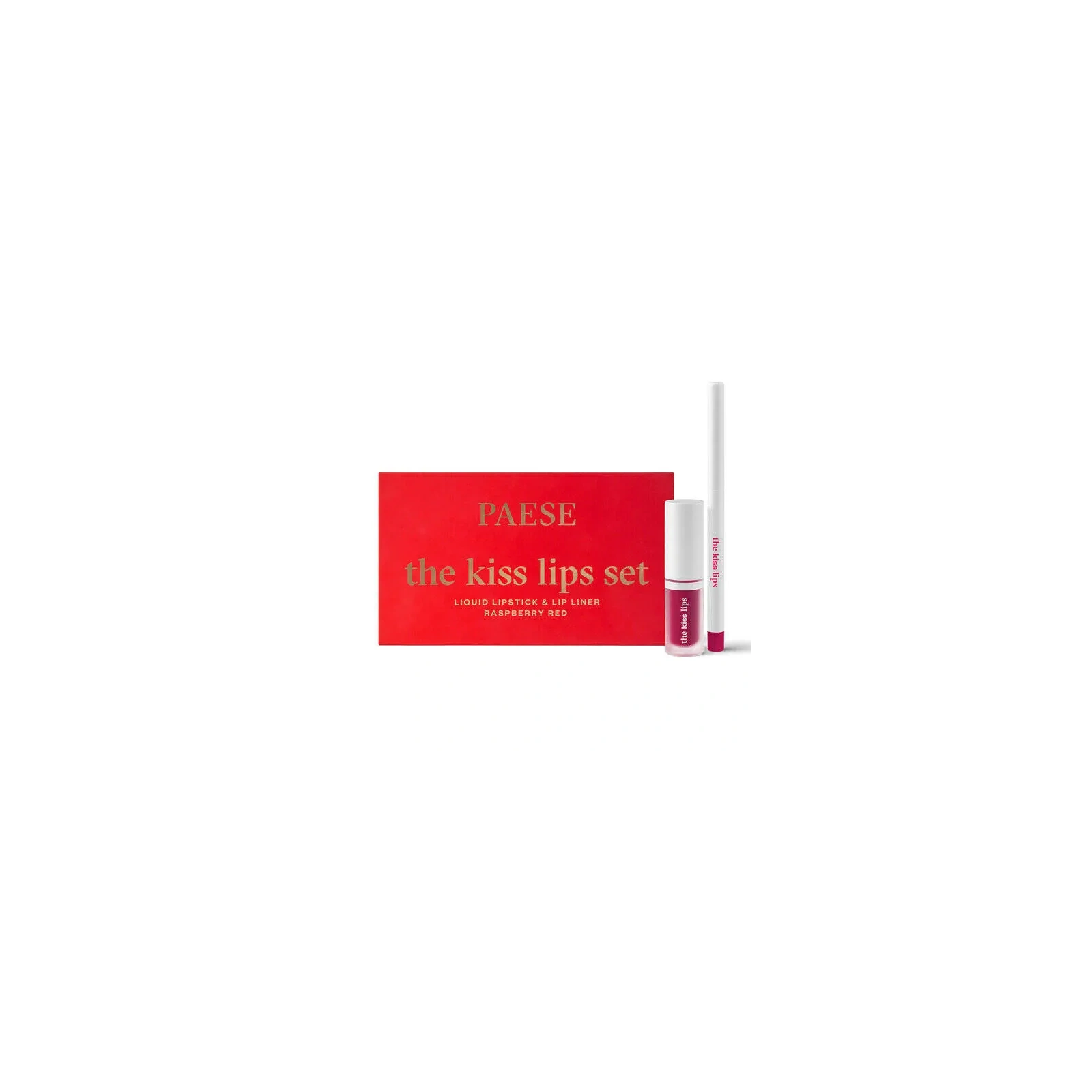 PAESE The Kiss Lips zestaw konturówka i pomadka w płynie 05 Raspberry Red 