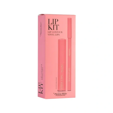PIERRE RENE Lip Kit zestaw pomadka z kredką do ust 01 Coral Fusion