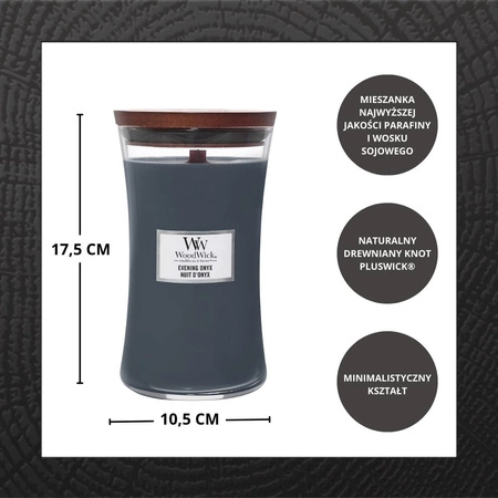 WOODWICK Pluswick Duża świeca w słoiku EVENING ONYX 609,5g