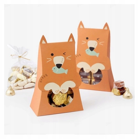 ECARLA pudełko prezentowe ozdobne w kształcie liska 10x5x16,5cm OPO42POM