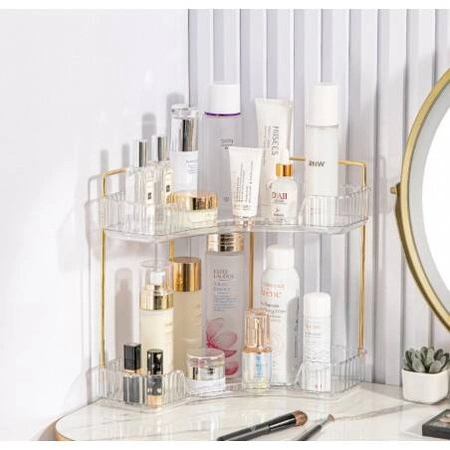 ECARLA organizer do łazienki narożny ryflowany 2 poziomy CB51