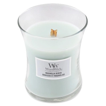 WOODWICK PlusWick średnia świeca w słoiku MAGNOLIA BIRCH 275g