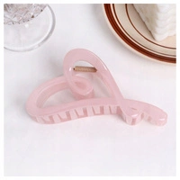 ECARLA spinka do włosów XL Serce transparentna 12x5cm Różowa SP371