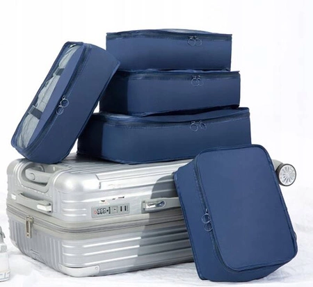 ECARLA zestaw 7 kosmetyczek podróżnych Granatowe KS41WZ4