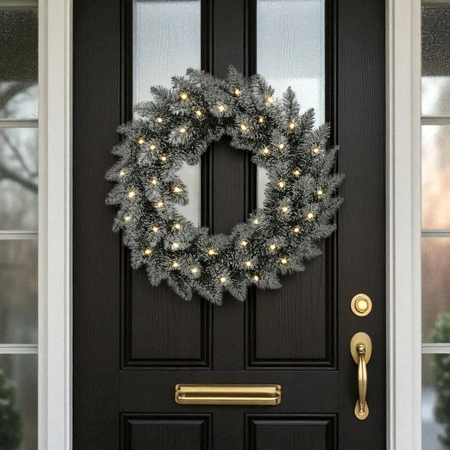 ECARLA girlanda świąteczna wieniec ozdobny na drzwi ze światełkami LED WSN30